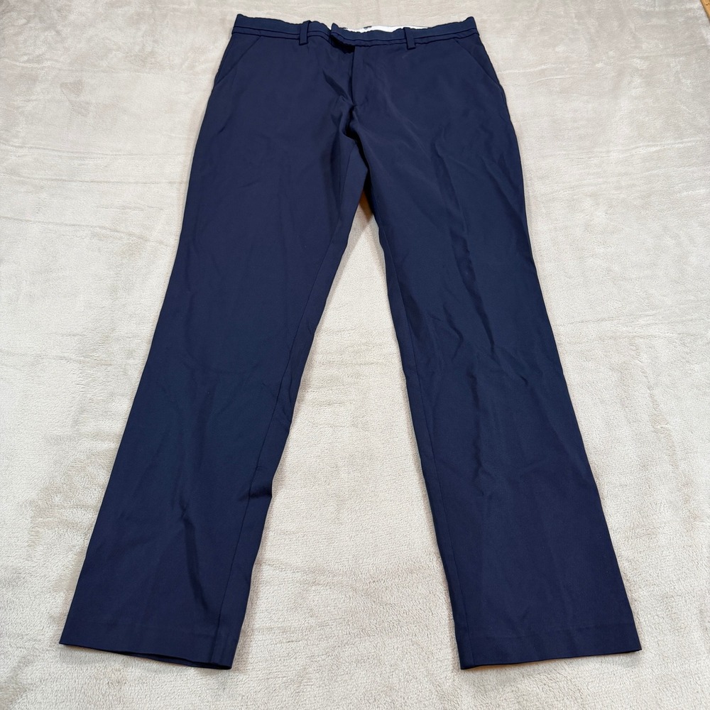 G/FORE Mens 34x32 Navy Blue Performance Stretch Golf Pant Trousers Causal Belted
